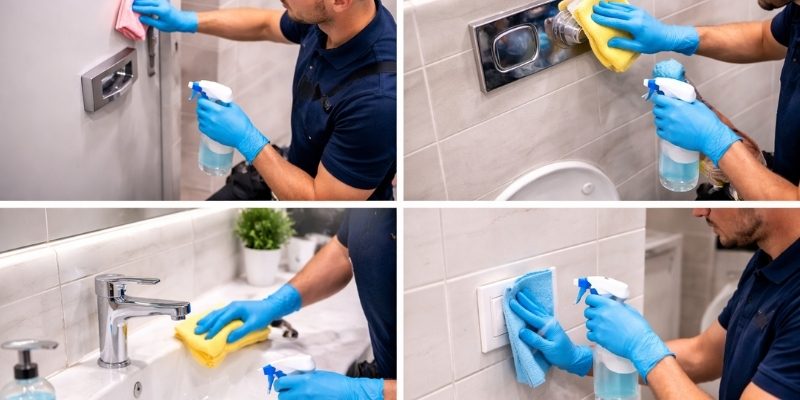 Deep Cleaning Toilets Urinals Sinks and Fixtures to a High Standard